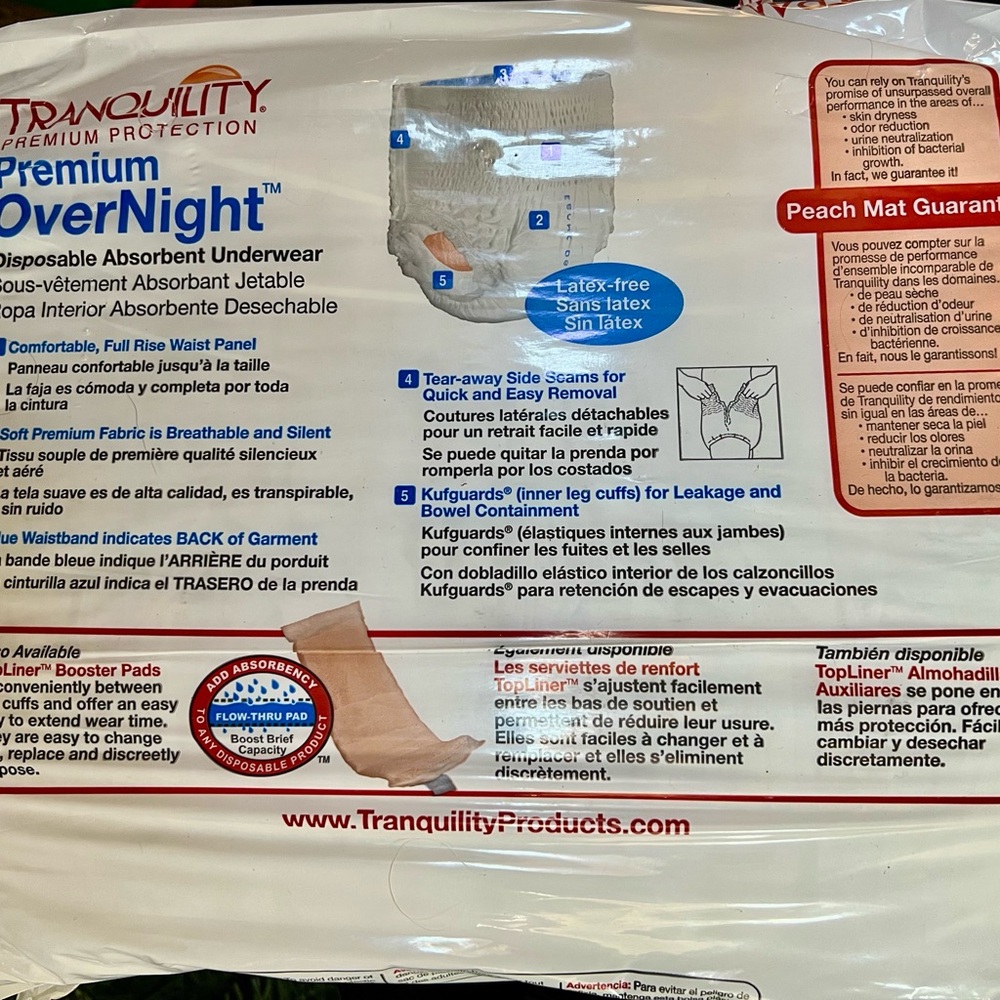 Tranquility Premium Overnight Disposable Absorbent Underwear size Small 20 pack - Picture 3 of 3